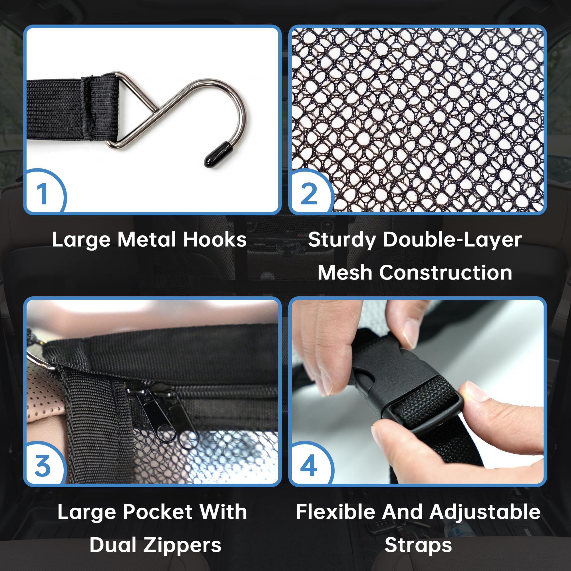 Dog Car Barrier For Sedans SUVs Trucks, Double-Layer Mesh, Easy Install photo 4