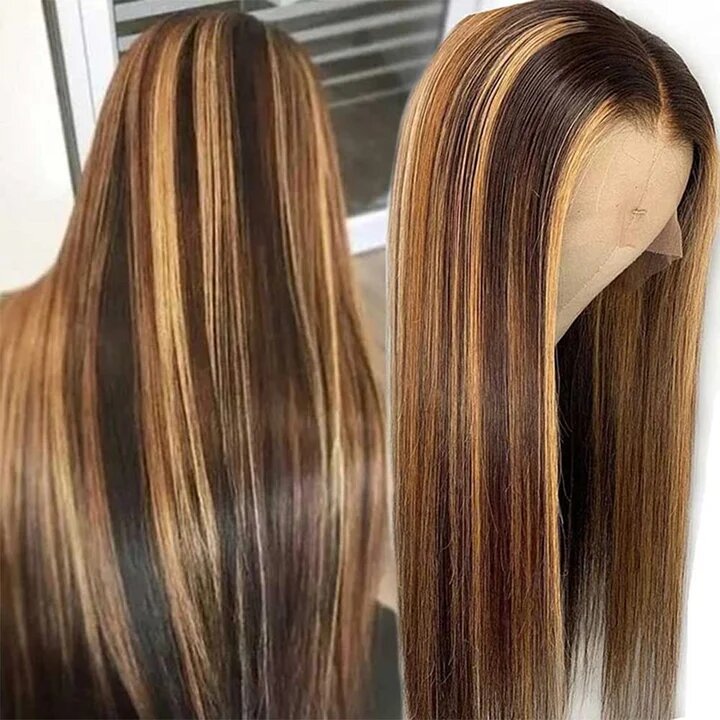 13x4 Straight Human Hair Lace Front Wig P4 27, Density photo 2