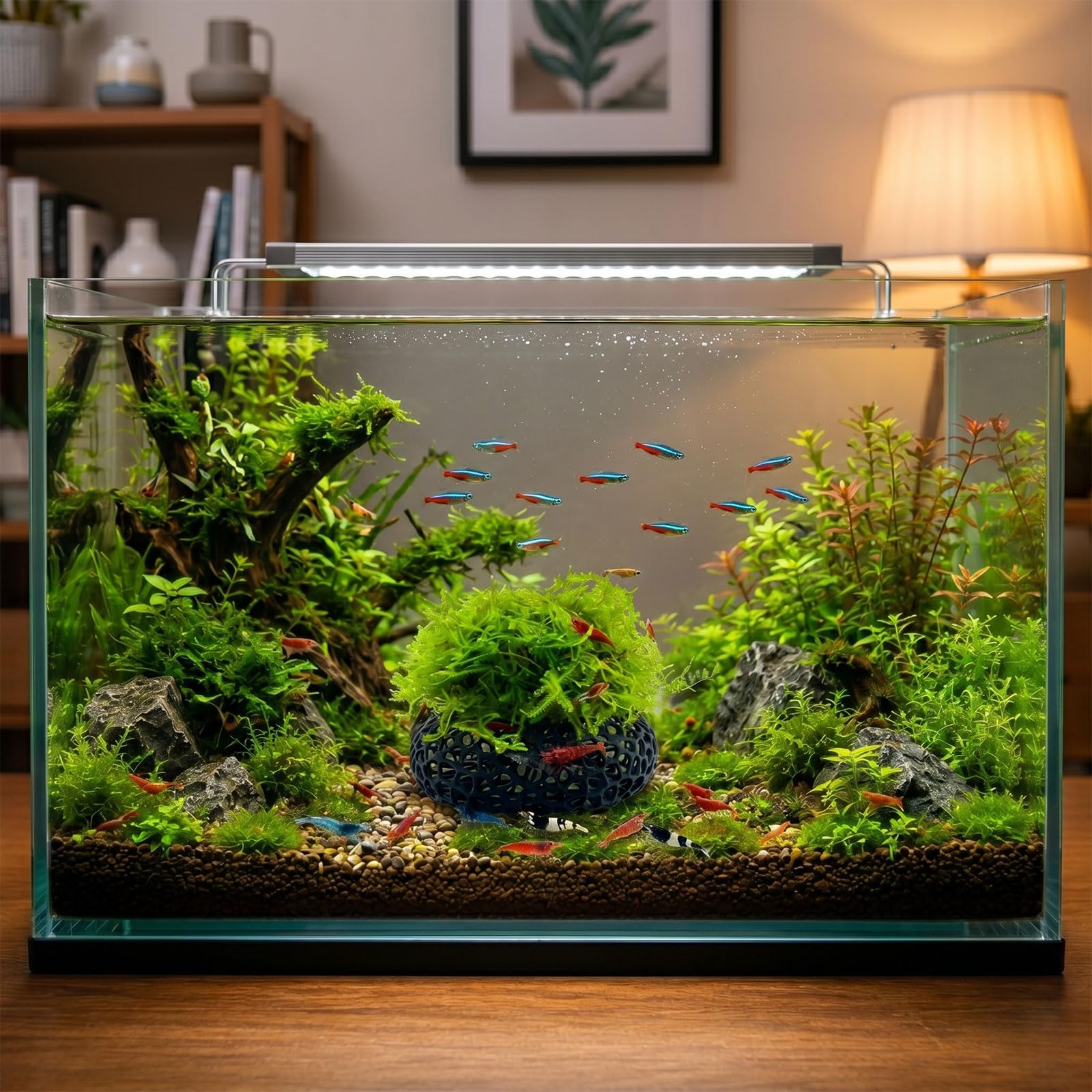 Shrimp Cave For Moss & Plants, 2-Pack Aquarium Hide For Neocaridina, Cherry &  Shrimp, Aquascape Decor For Ferns & Anubias, Black photo 4
