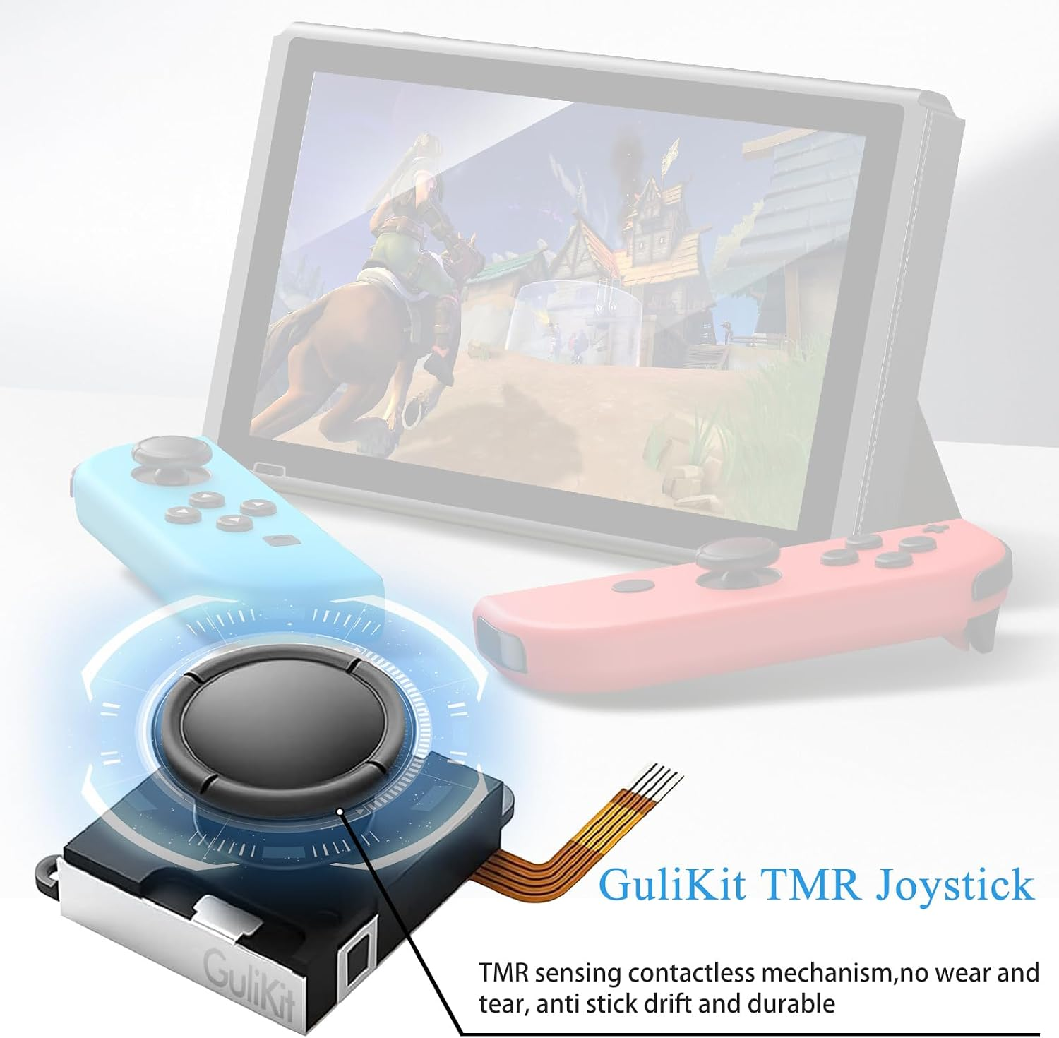 TMR Joystick Replacement For Joycon, No Drift, High Precision, 4Pcs TMR Electromagnetic Joystick With Repair Kit 4 Colors Thumbstick Caps, Compatible With S Witch OLED Lite photo 4