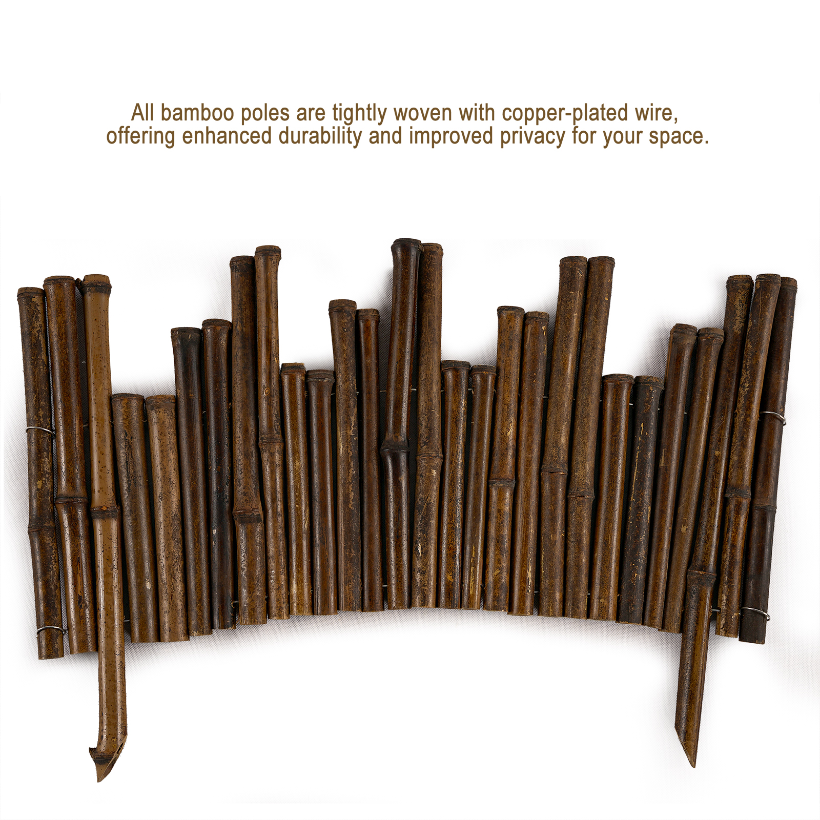 Garden Natural Bamboo Fence Lawn Edging 15.8inH X 24inL, Garden Border Fence, Decorative Bamboo Roll For Flower Bed, Pathway, And Landscape Edging, Outdoor Garden Border Fence Self-pickup Only photo 1