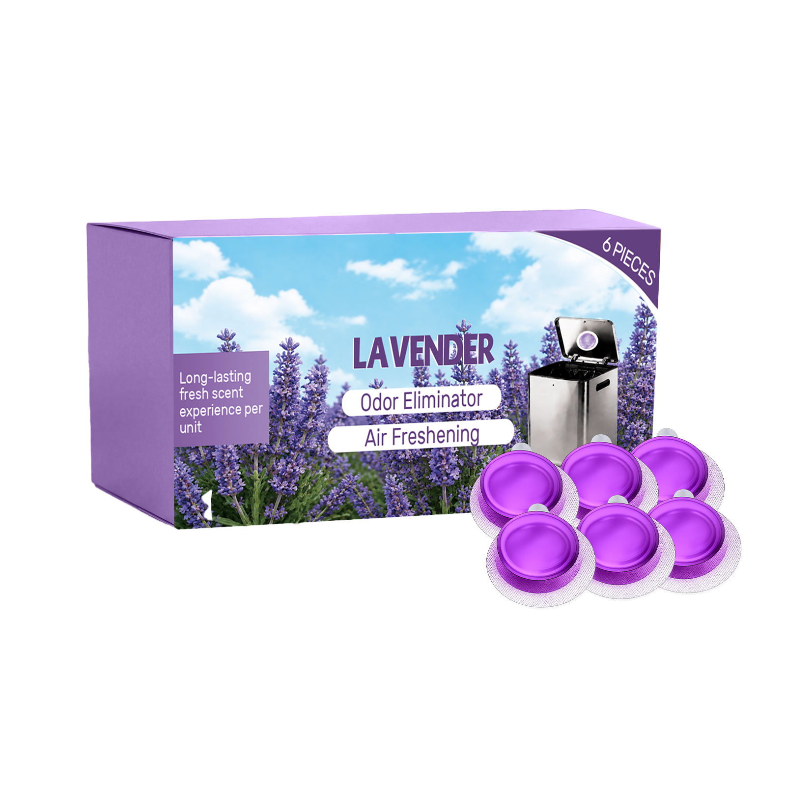 Garbage Bin Deodorant  Lavender  6pcs 1box photo 1