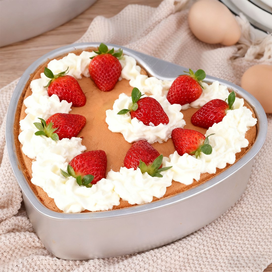 4pcs Heart Shaped Cake Cake Model Baking Pan Non Stick Cake Mould Tray photo 3