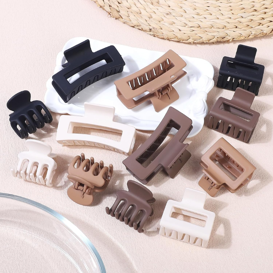 12PCS Hair Claw Clips For Women & Girls, 3 Styles Decorative Hair Clips, Strong Grip Hair Accessories For Daily Styling photo 4