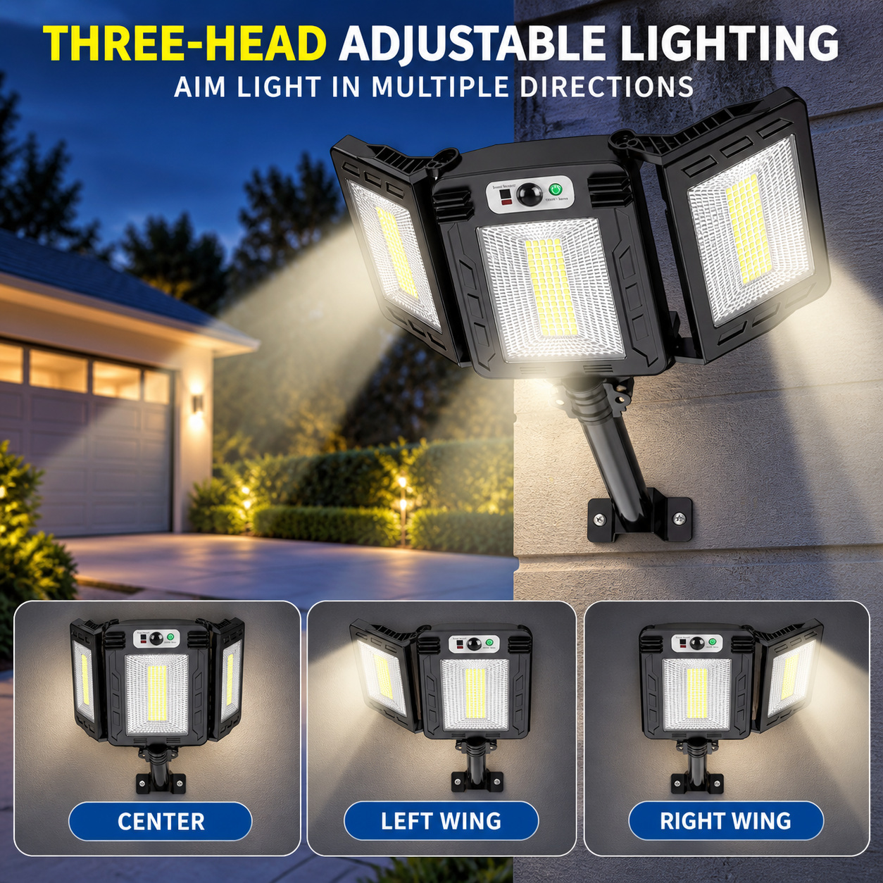 Solar Powered Rechargeable Motion Sensor LED Work Light 3000mAh For Auto W785 1 5 5W photo 6