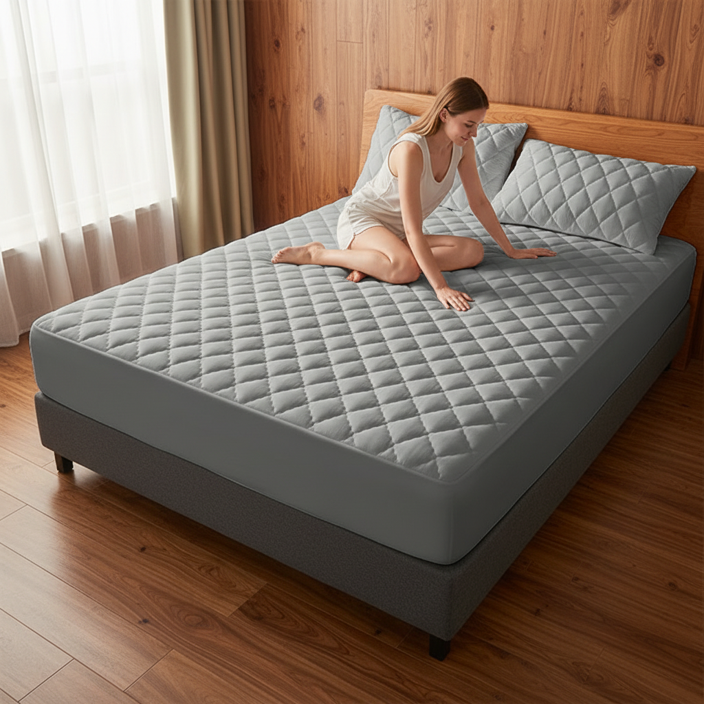 1PC Thick Quilted Fitted Mattress Sheet, Soft Breathable Protective Bedding Cover photo 2