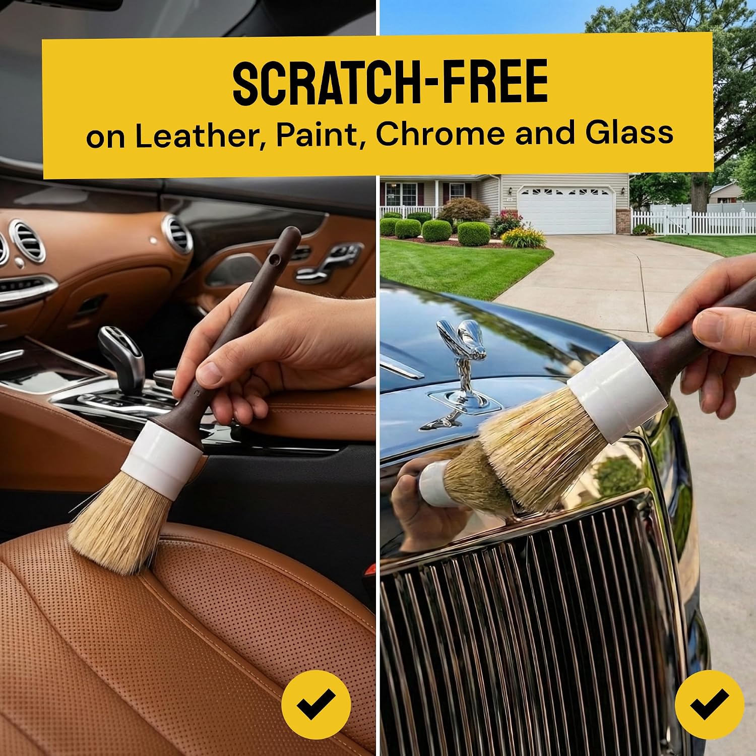 Car Detailing Brush Set 3 Units, Interior Cleaning Brushes For Dashboard, Vents, Console, Seats And Hard To Reach Areas photo 3