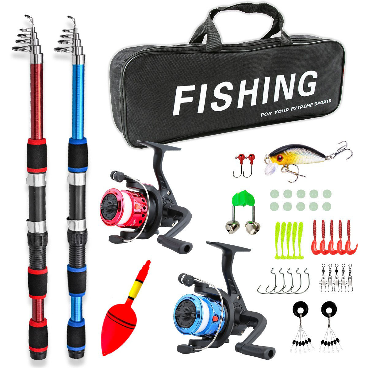Children's Parent-child Fishing Rod Set Suit Double Slight Road Sub-rod Suit Telescopic Rod Creek Fishing Sea Fishing Gear Suit Wholesale photo 1