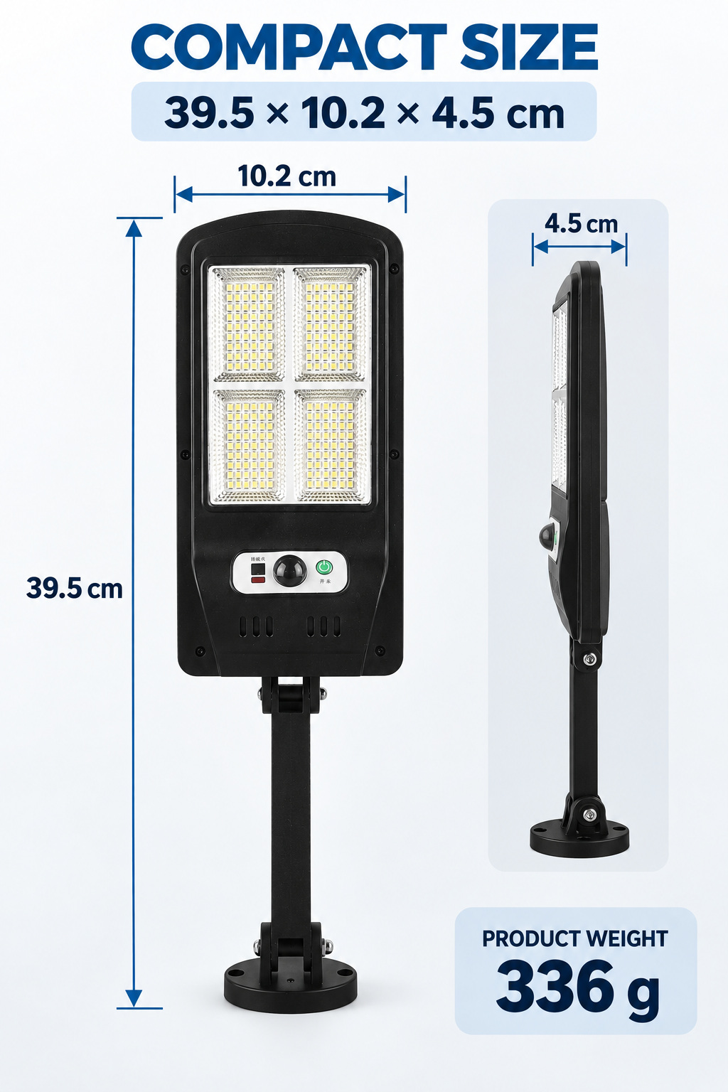 Solar Powered Rechargeable Motion Sensor Waterproof LED Work Light 50W 1500mAh For W755 4 Battery photo 2