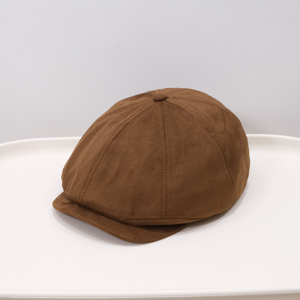 Vintage Fashion Autumn-winter Versatile Brushed Octagonal Brimmed Forward Hat With British Style Solid Color Versatile Casual Baseball Cap Beret photo 2