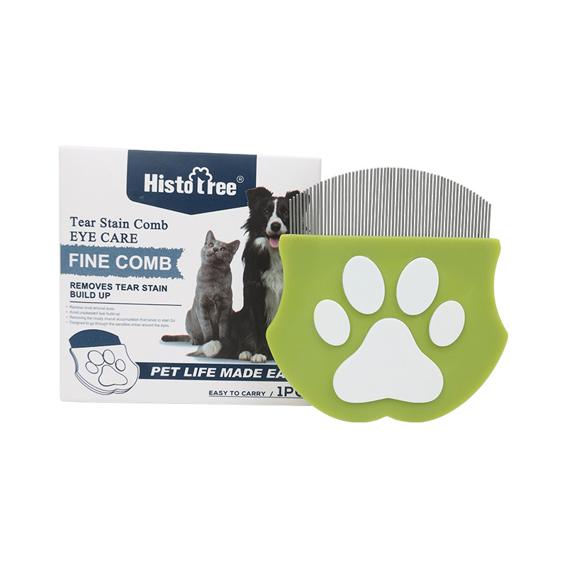 Professional Eye Comb For Cats & Dogs, Blue  Stainless Steel Dog Eye Booger Comb,Portable Eye Gunk Removal Grooming Tool For Fur Debris Dirt,Gentle Round-Head Grooming Tool photo 2