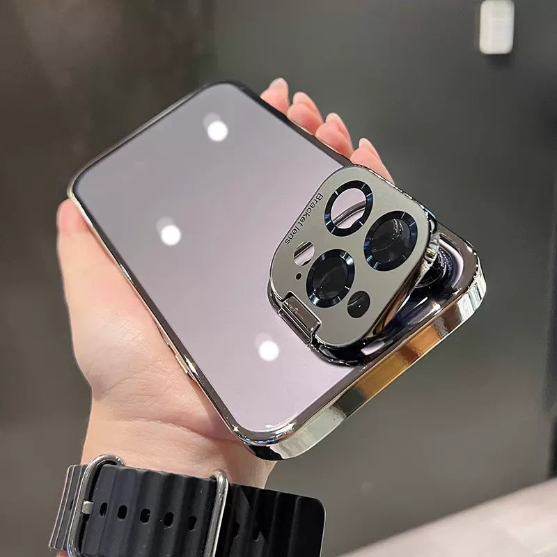 Electroplated Invisible Bracket Transparent Hard Shell Protective Cover photo 1