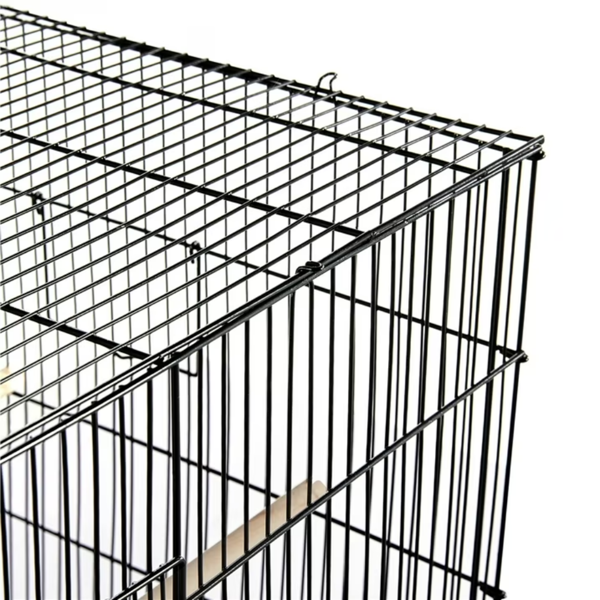 30.5inch Metal Cage With Wood Perches For Small Birds, Black photo 5