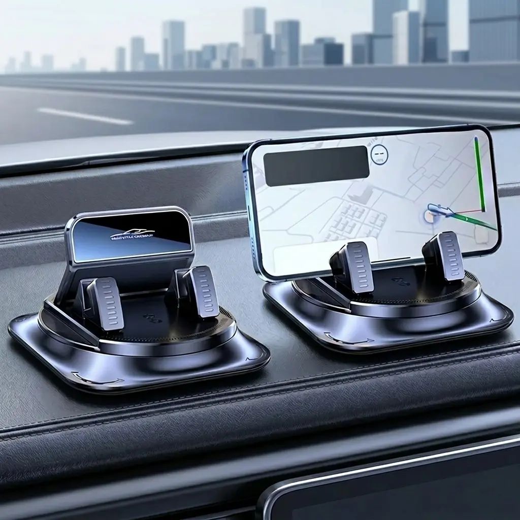 Car Phone Holder For Dashboard, Rotatable Phone Mount With Strong Suction Cup, Washable Gel Base, One-Click Lock, Non-Slip Silicone Pads, Universal Navigation Car Interior Accessory For All Phone photo 2