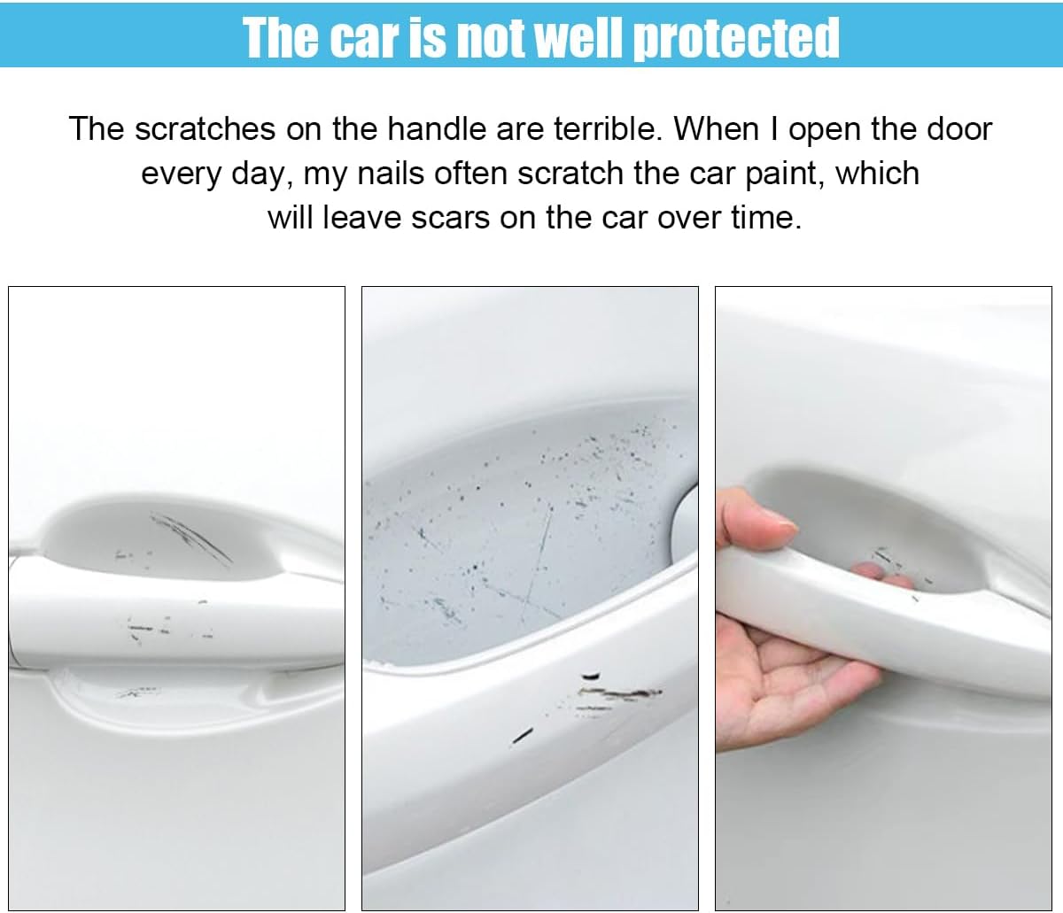 Carbon Fiber Car Door Handle Cup Protectors 8 Units, Blue Anti Scratch Inserts For Vehicle Door Handle Recesses photo 4
