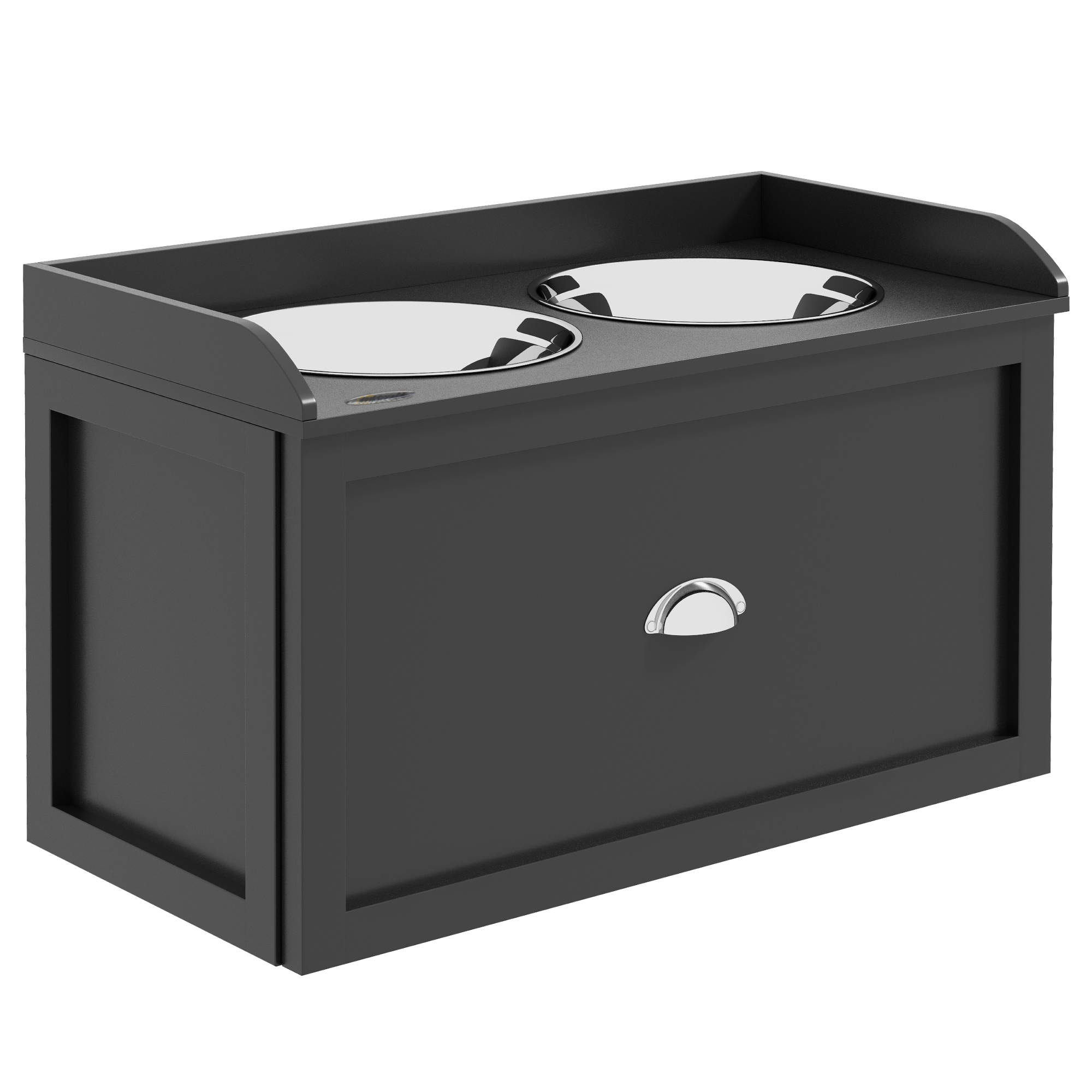 Stainless Steel Raised Dog Bowls, With 21L Storage Drawer For Large Dogs - Grey photo 8