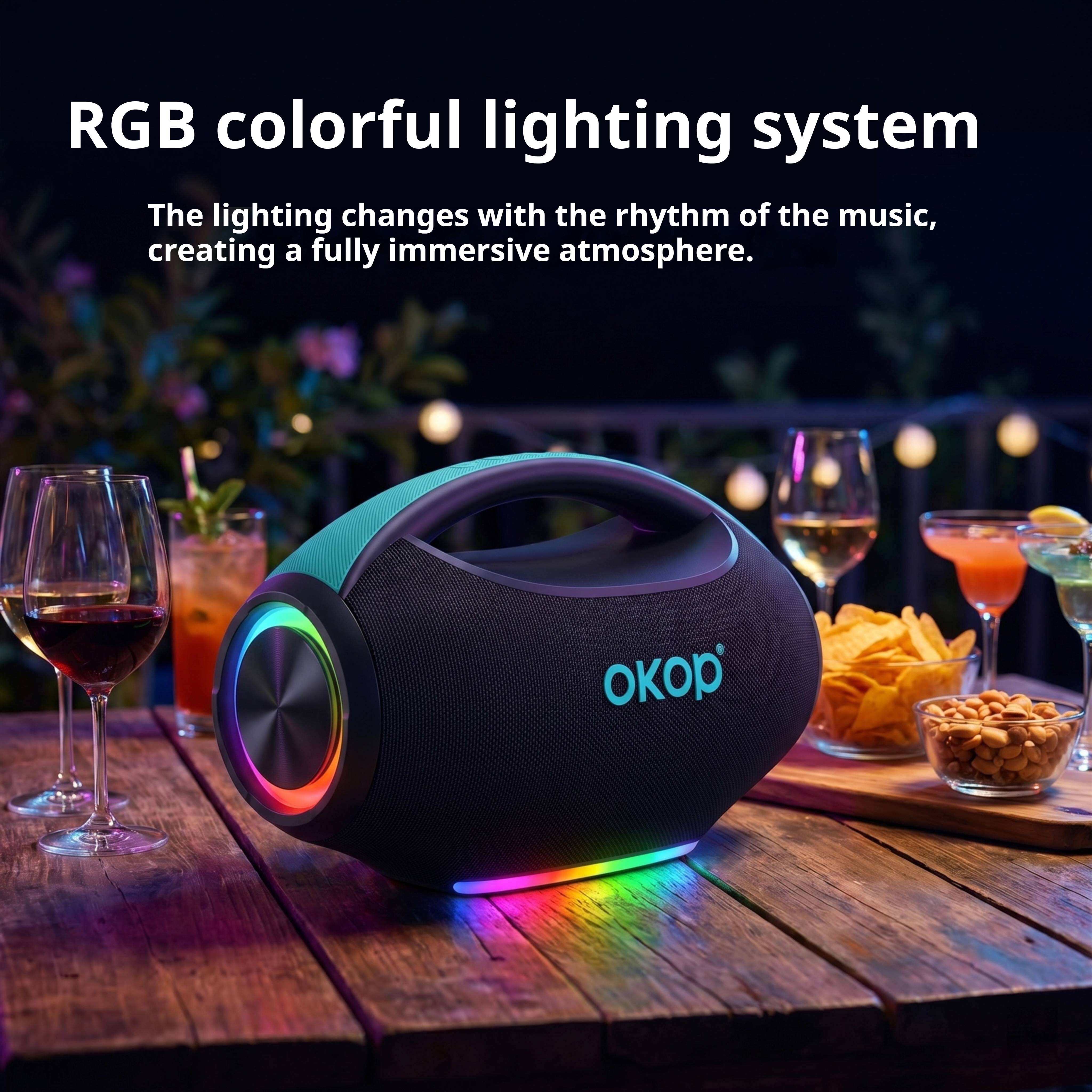 KP-861 Best-selling Wireless Bluetooth Speaker Portable Handle RGB Lighting Long Battery Life High Sound Quality Factory Direct In Stock photo 7