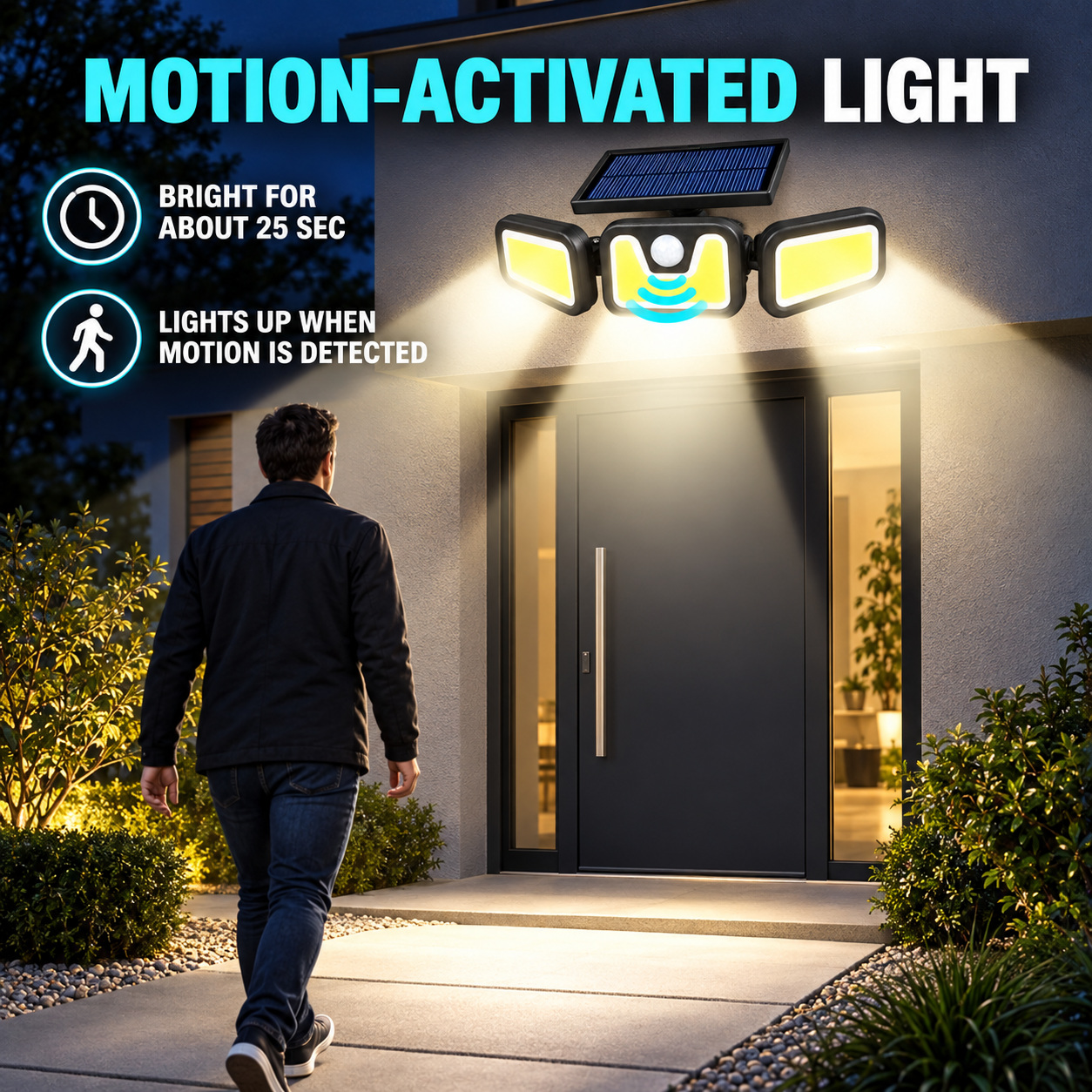 Solar Powered Rechargeable Motion Sensor Waterproof LED Work Light For Auto Repair W771B COB Street photo 3