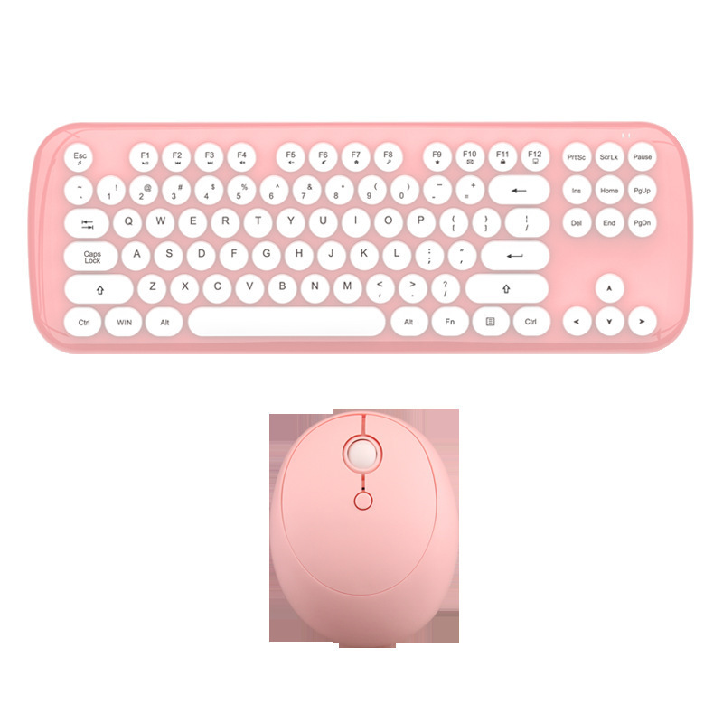 Wireless Keyboard And Mouse Set Girls Color Retro photo 5