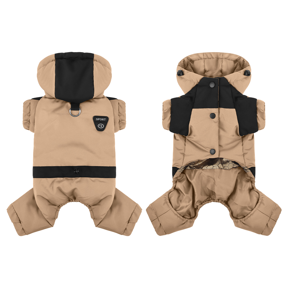 Water Resistant Dog Winter Coat, Graphene Thermal Warm Four Legged Dog Snow Jacket Hooded Pet Cold Weather Snowsuit, Windproof Padded Dog Clothes For Small Medium Dogs photo 8