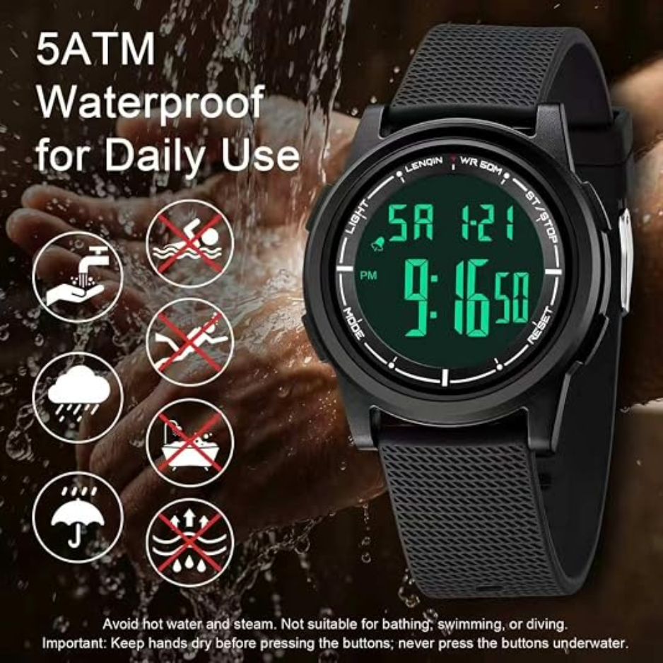 Mens Digital Watch Ultra Thin Sports Waterproof Watches For Men photo 6
