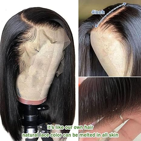 13x4 Lace Front Bob Wig, Straight Texture, Natural Color, Density photo 3