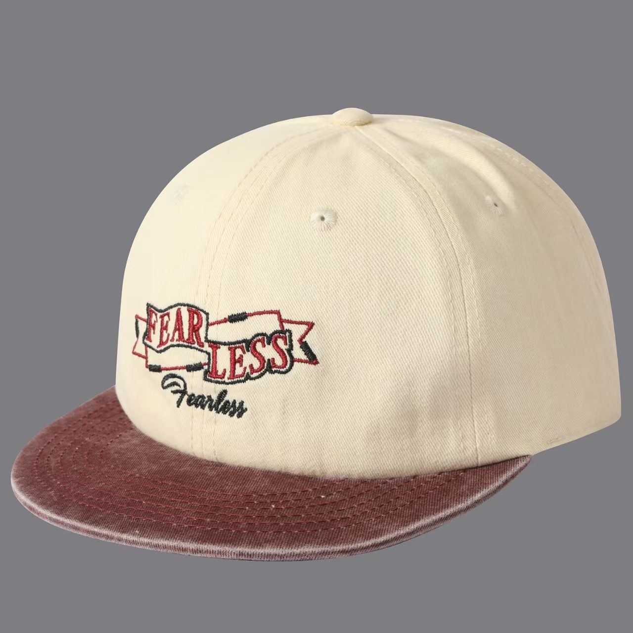 Street Casual Vintage Distressed Multi-color Brimmed Embroidered Letter Flat-brim Baseball Cap For Men And Women, Suitable For Commuting And Daily Outings. photo 3