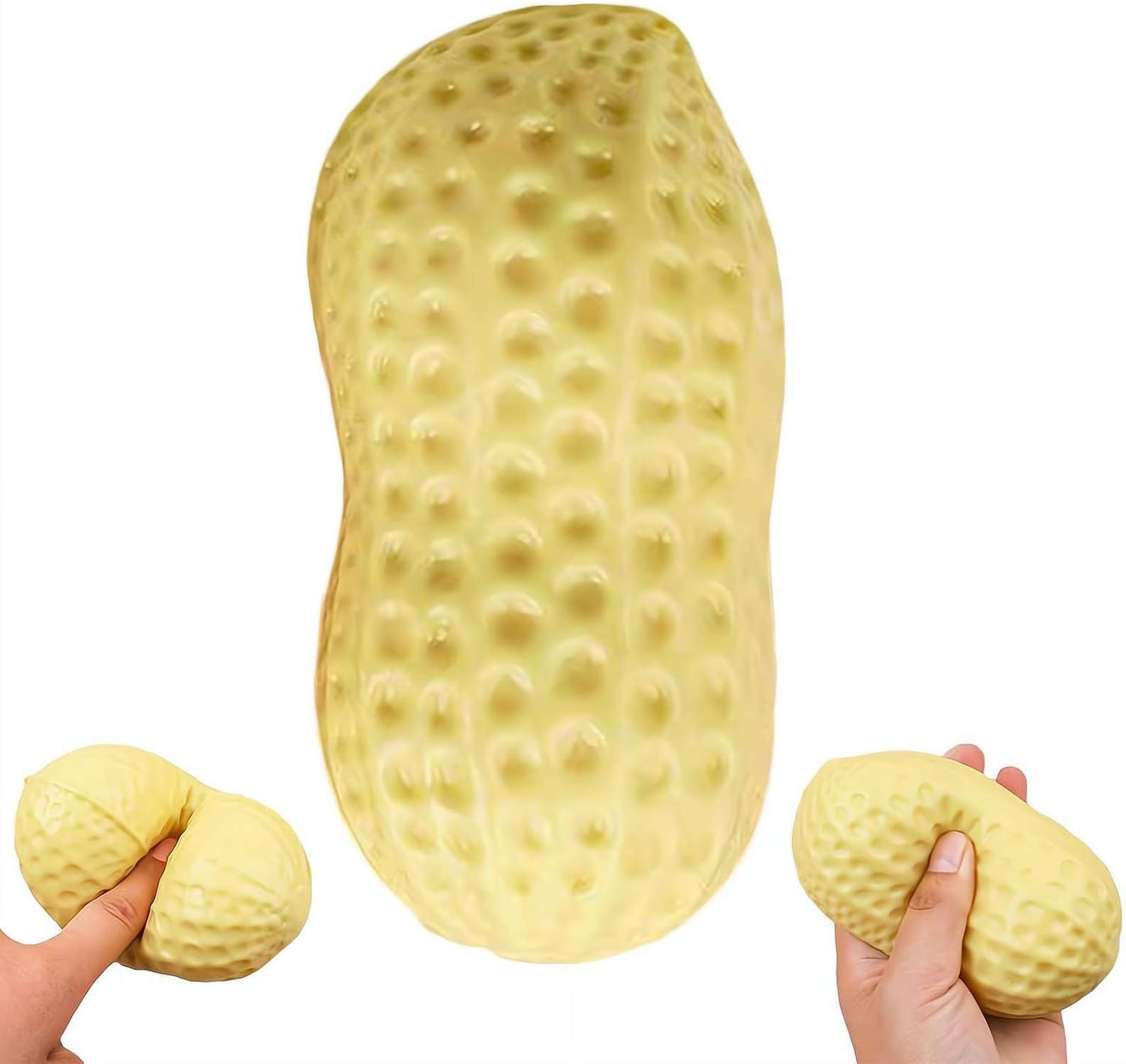 1pc Peanut , Zero Bounce Back Sensory Squeeze, Soft Squishy Stress Relief, Shapeable Sensory Fidget Cute Peanut Desk Birthday Gift For Adults photo 1
