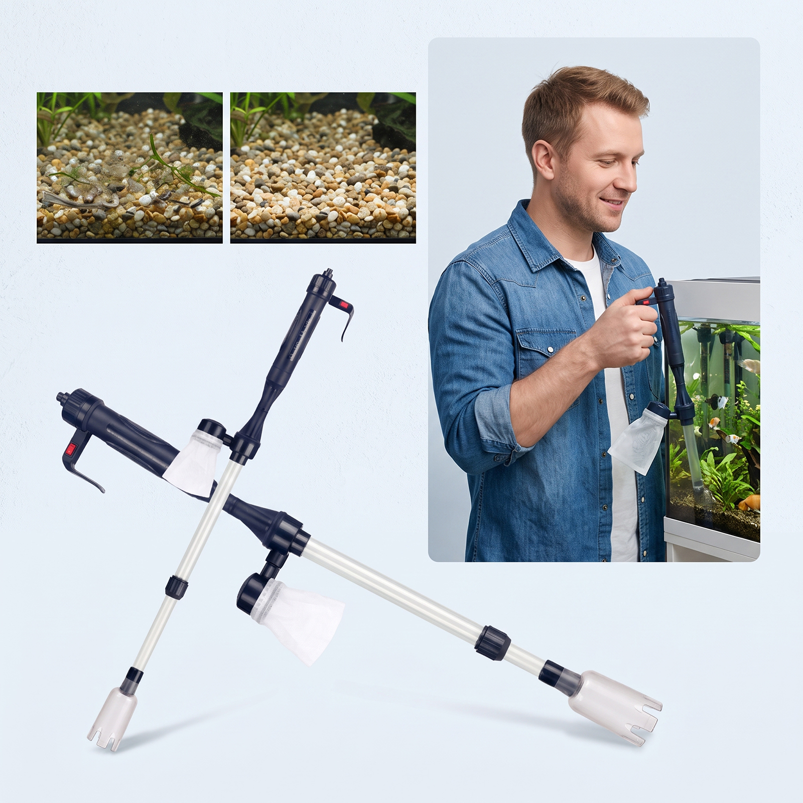 Retractable Tubular Fish Tank Electric Sewer Battery Box English White Box Battery Electric, 11.5 X 5.8 X 30.5cm photo 4