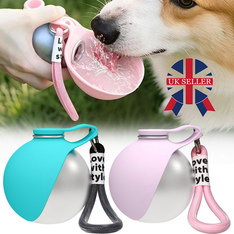 2-in-1 Portable Dog Water Bottle Stainless Steel With Foldable Silicone Bowl photo 5