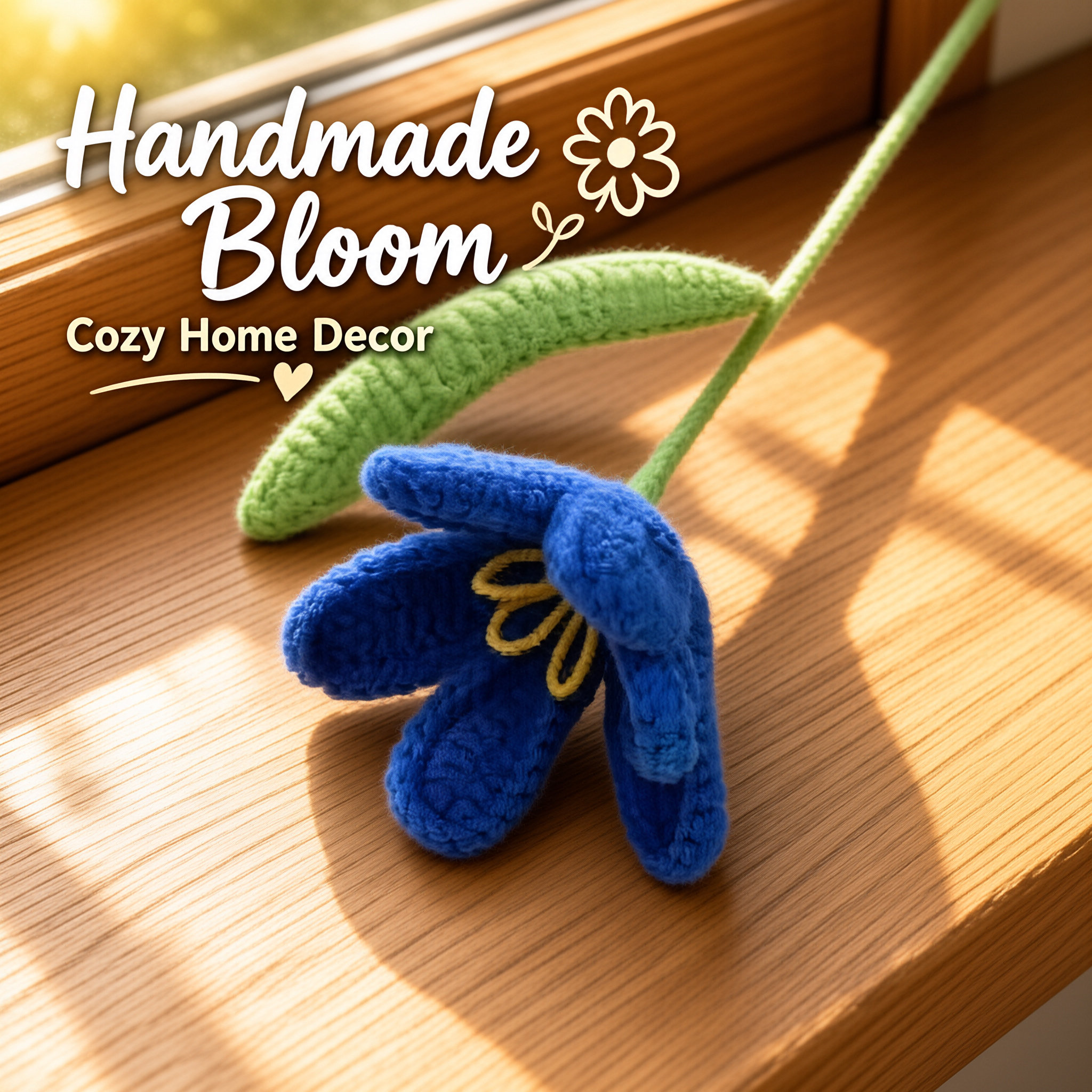 Fully Handmade Crochet Open Tulip Yarn Flower Artificial Knitted Flower Valentine's Day Gift photo 6