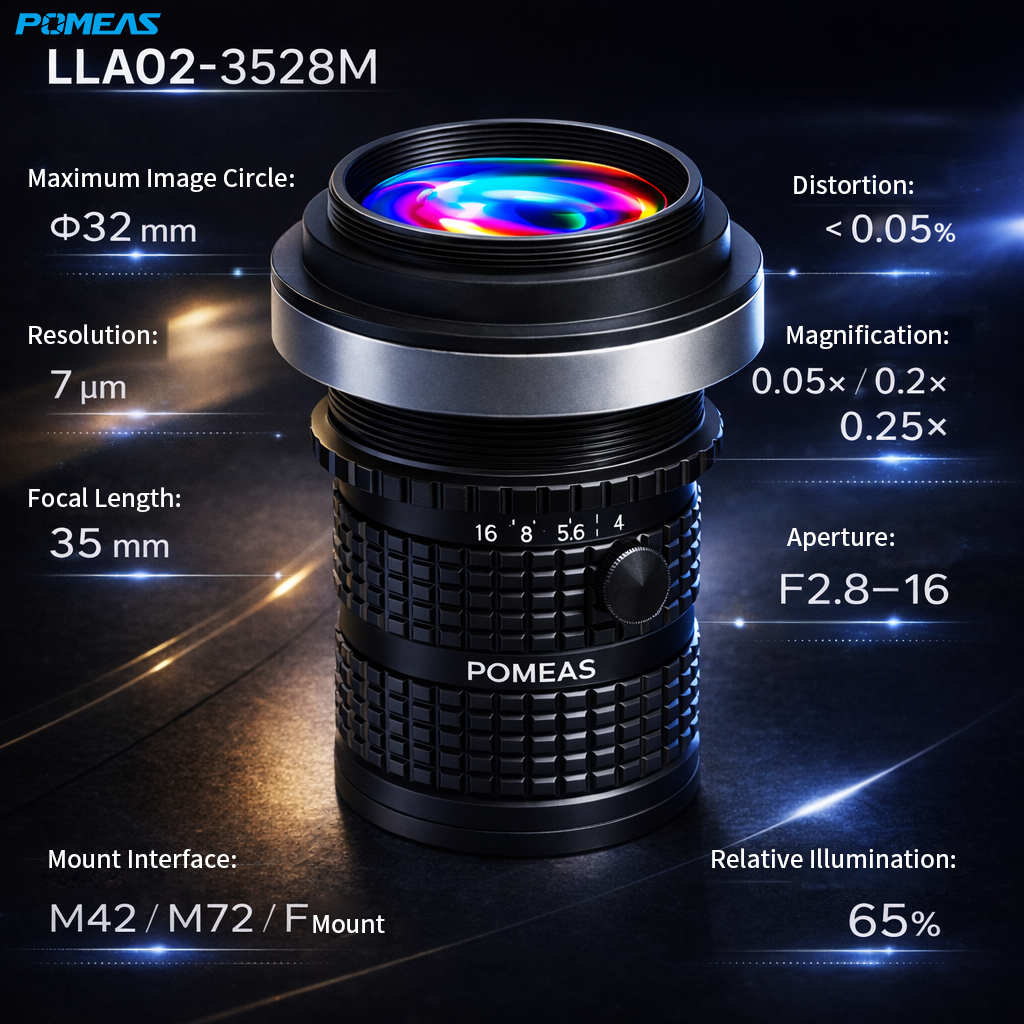 4K 35mm 0.15X 245mm WD Line Scan Lens F-Mount M42 High Resolution Machine Vision Lens For AOI Inspection photo 2
