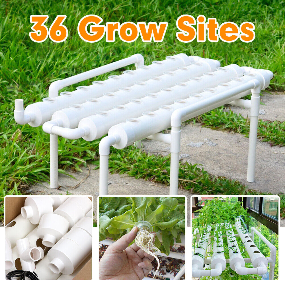 36 Sites Hydroponic Grow Tool Kits Vegetable Garden System Home Water Pump PVC photo 3