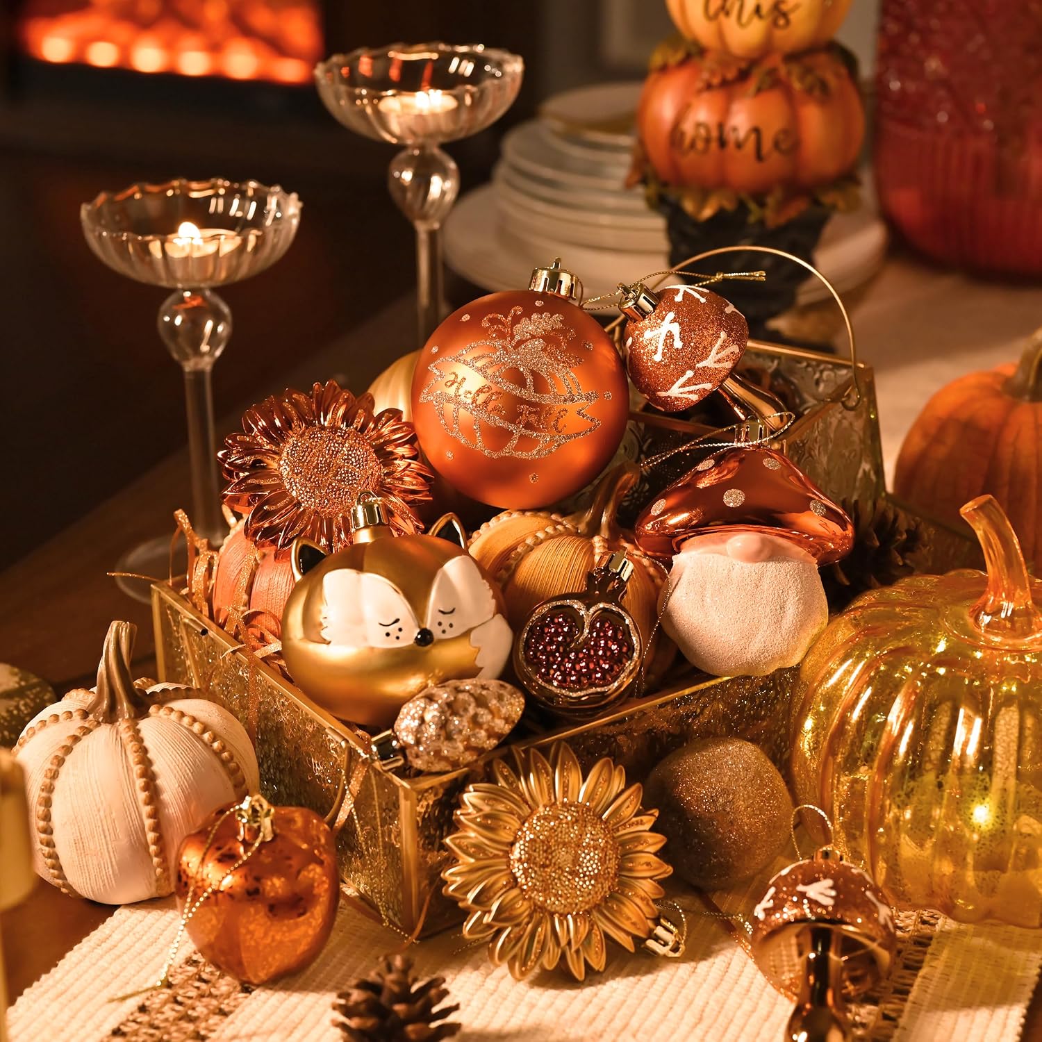 Fall Tree Decorations 50 Units, Thanksgiving Ornaments For Home, Autumn Tree, Table, Party And Seasonal Holiday Decor photo 3