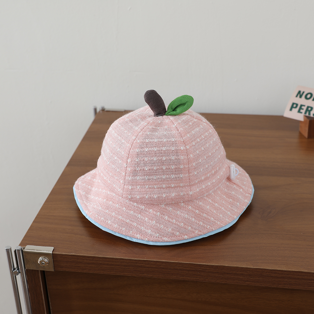 3D-shaped Small Fruit Children's Fisherman Hat, Knitted Jacquard, Contrasting Color Piping, Soft Brim, Outdoor Casual photo 5