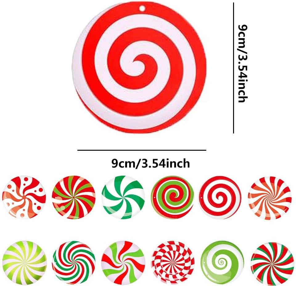 Christmas Candy Ornaments 16 Units, Lollipop And Candy Cane Hanging Tree Decorations For Home, New Year Party And Holiday Decor photo 5