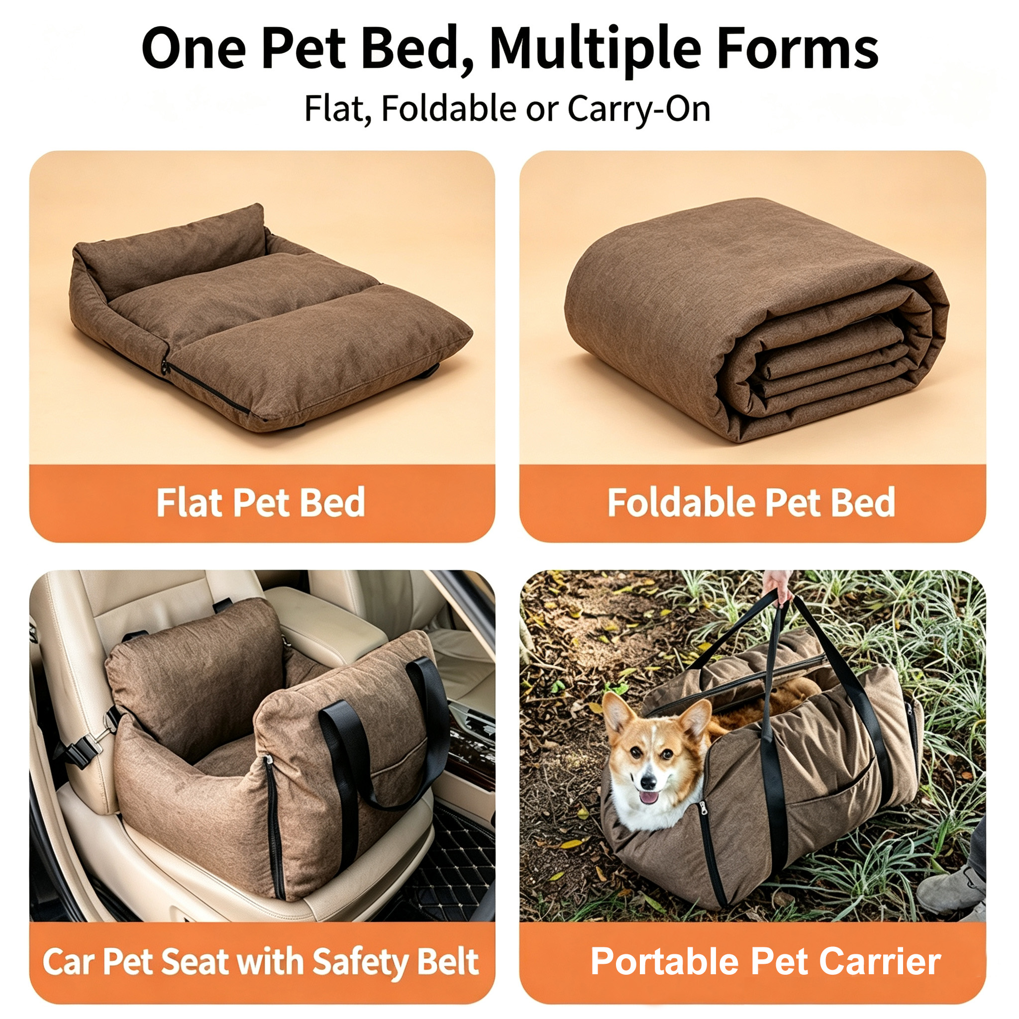 Portable Dog Car Seat Large Size Washable Pet Booster Seat Detachable Travel Dog Bed For Car Anti Dirty Pet Carrier For Vehicle Travel photo 7