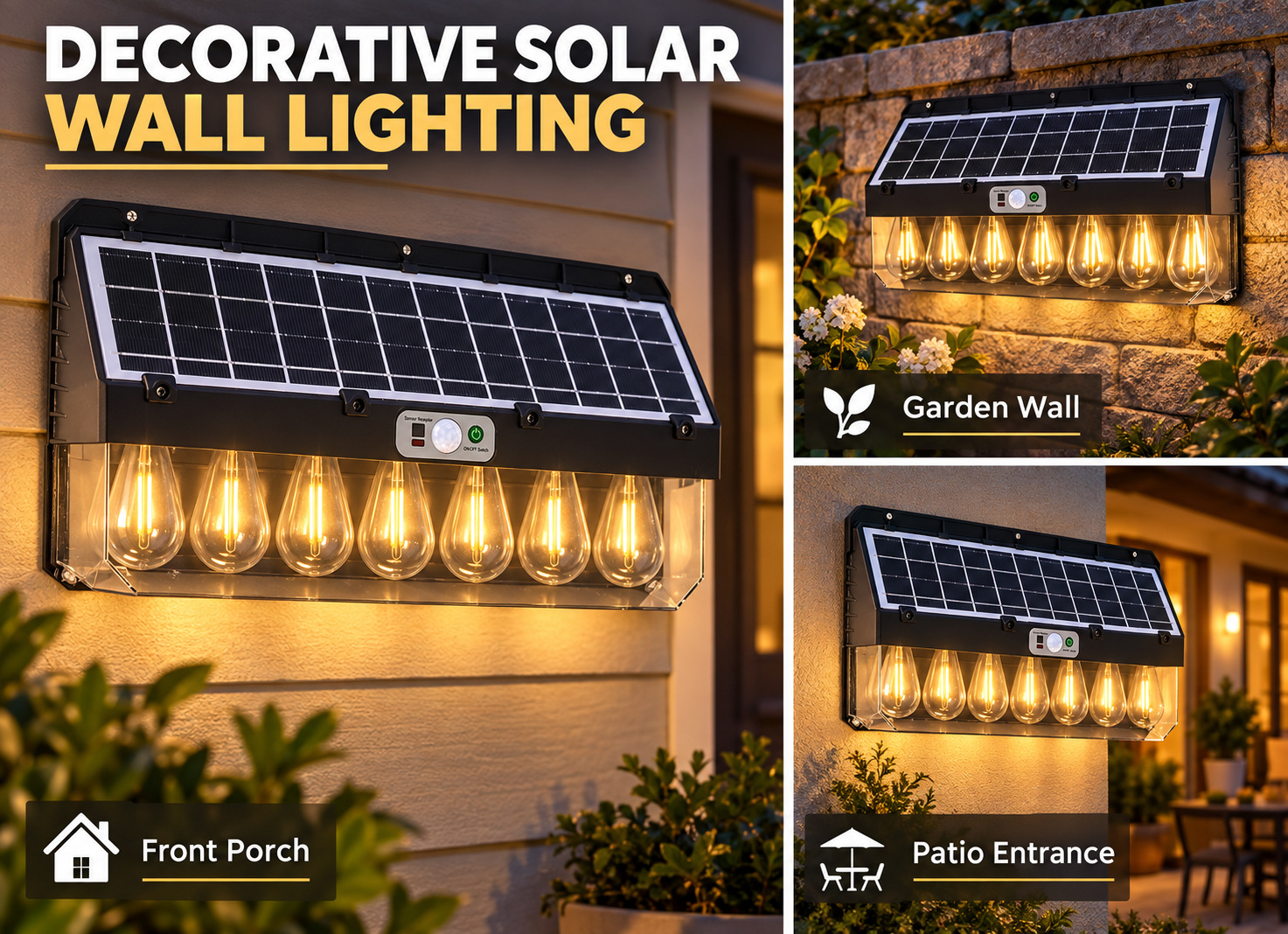 Solar Powered Rechargeable Motion Sensor LED Work Light 4800mAh For Auto W7116 7 4W Street photo 5