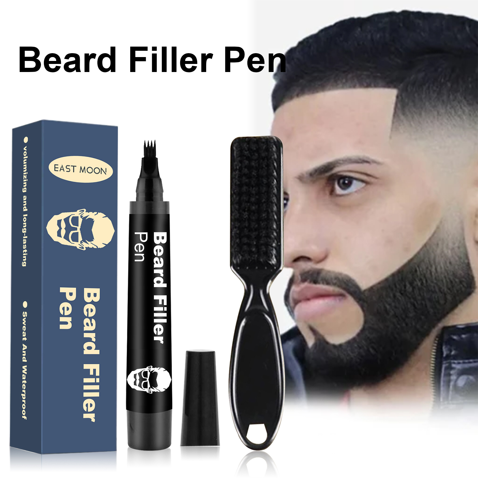 Beard Filler Black 1pc  1 Comb Box photo 6