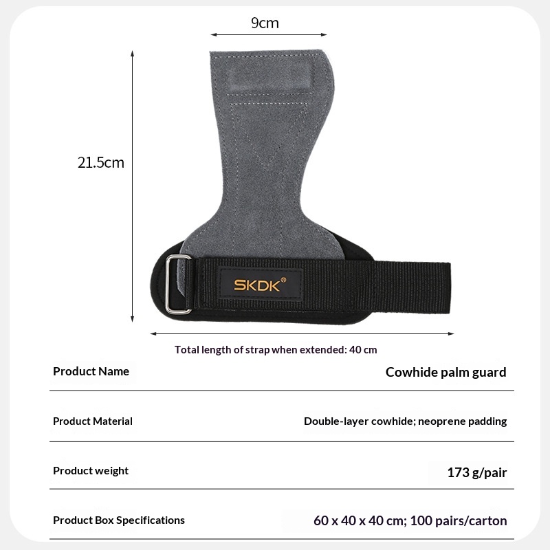 Cross-Border Skdk Cowhide Palm Protection Support Belt Sports Wristband For Men Deadlift Fitness Wrist Strength Training Protective Gear Wholesale photo 8