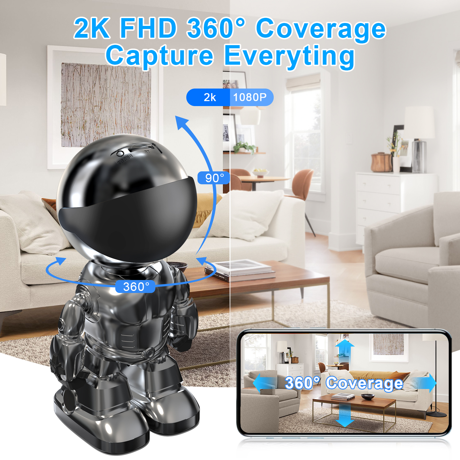 Smart Robot Camera 3MP IP Camera WIFI Robert Network CCTV HD Baby Monitor Remote Control Home Security Camera photo 2