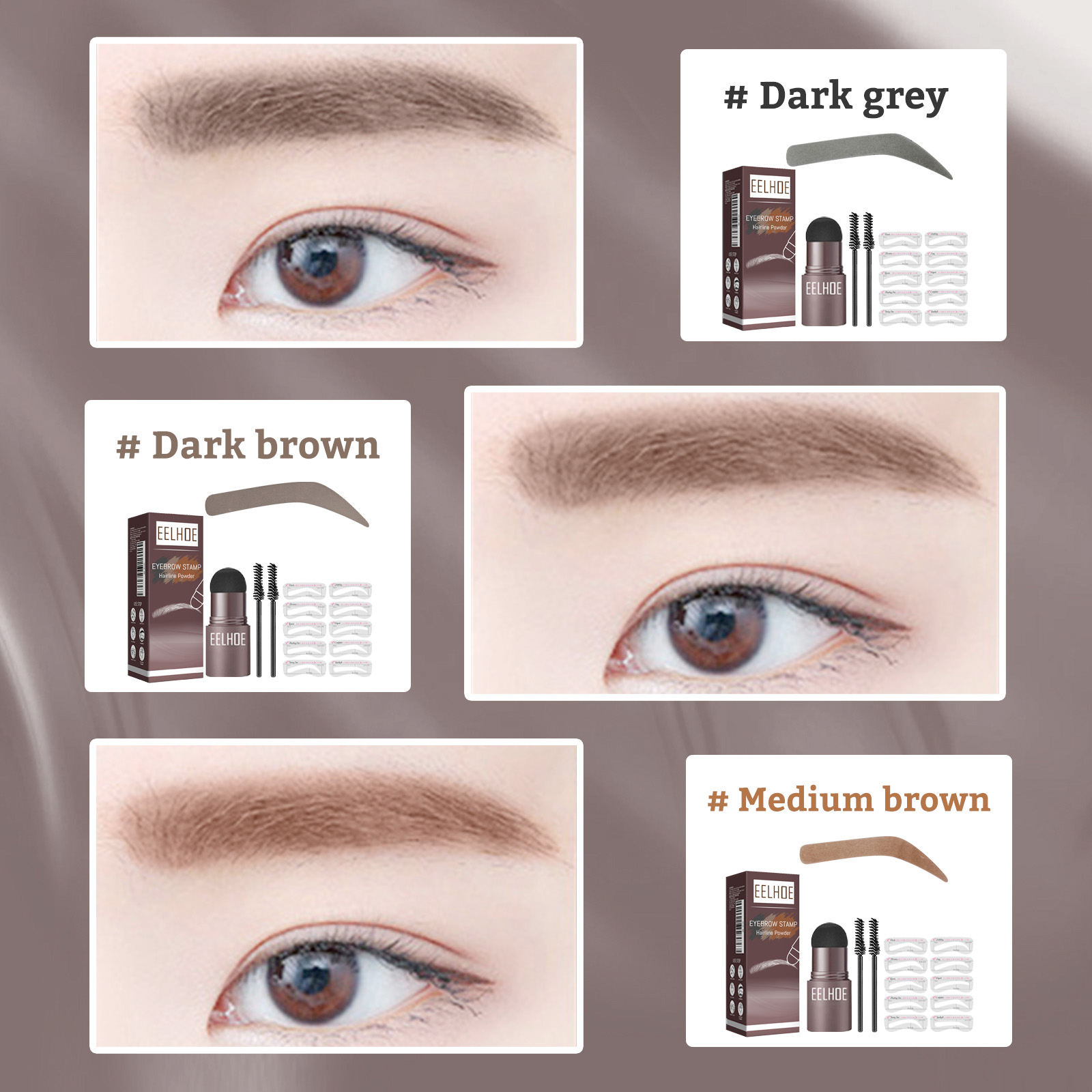 Eyebrow Print Powder 2g Medium Brown Set 1Box photo 8