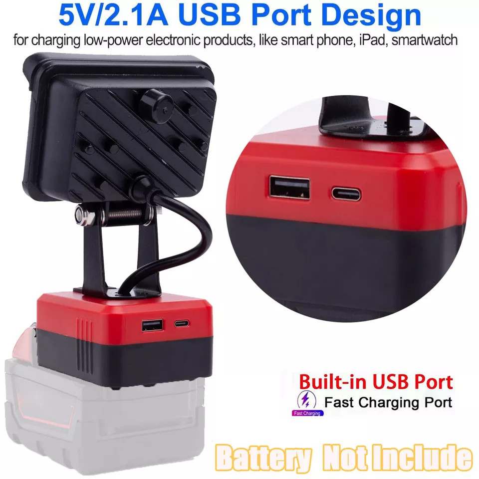 Wireless LED Work Light For Milwaukee M18 18V Battery W&USB Cordless Outdoor NEW photo 6