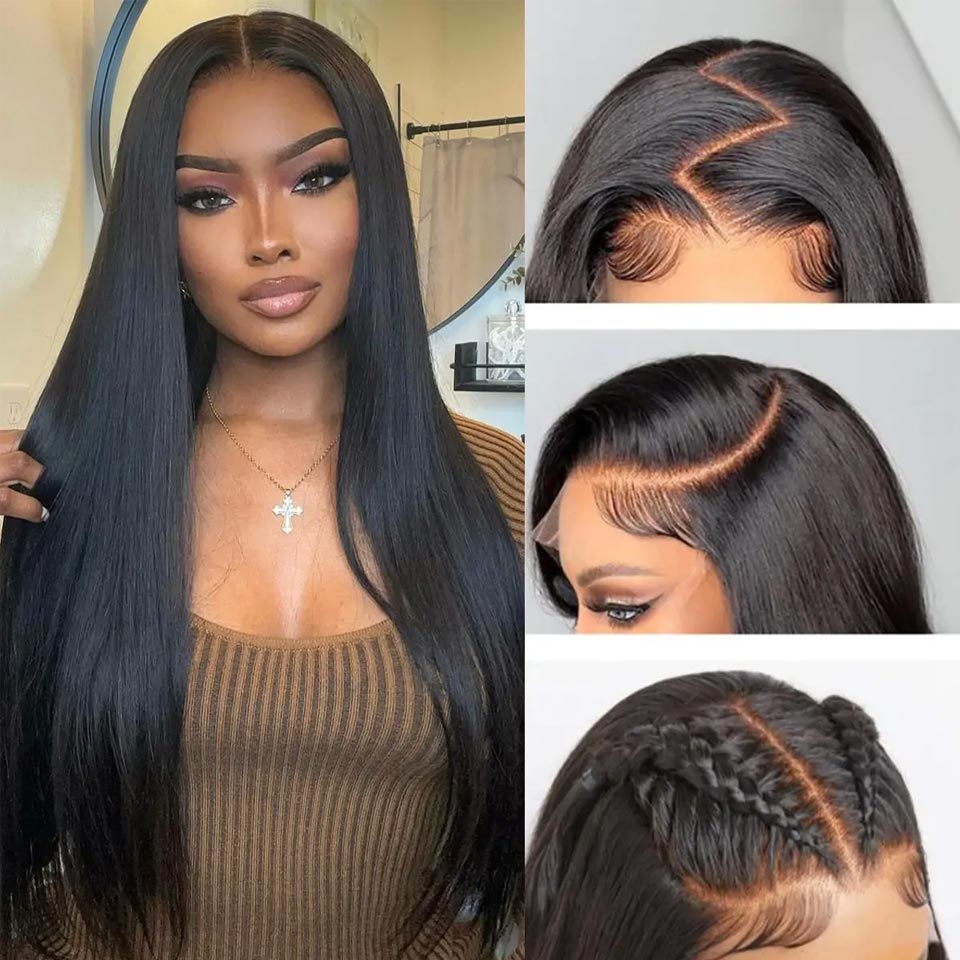 4x4 Lace Human Hair Wig Natural Color, Straight Texture, Density photo 3