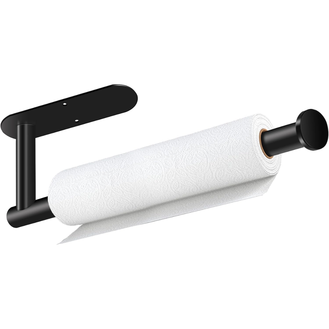 Black Self-Adhesive Under Cabinet Paper Towel Holder Wall Mounted Roll Organizer For Kitchen Bathroom Counter Storage photo 1