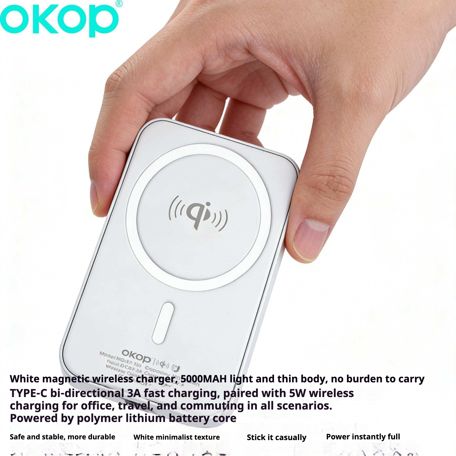 KP-701 Best-selling Wireless Power Bank Fast Charging Magnetic Stable Compact And Portable Factory Direct Stock photo 4