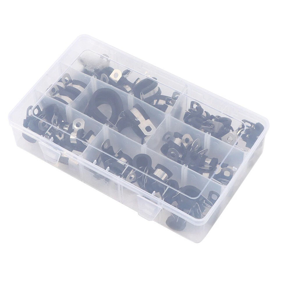 Rubber Lined P Clips Stainless Steel Cable Hose Pipe Clamps Holder Air Clip X72 photo 4