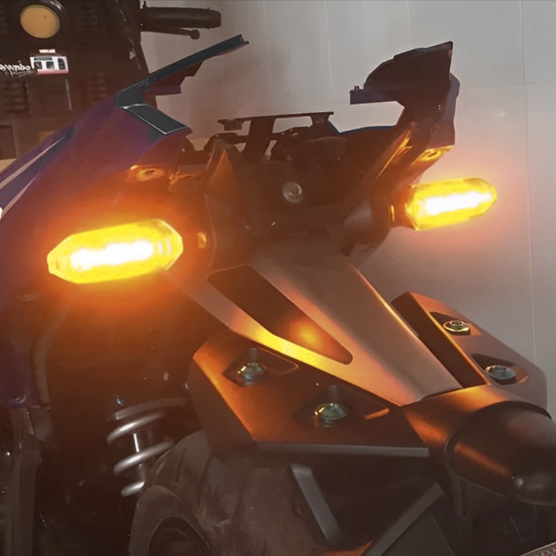 2Pcs Motorcycle Motorbike Turn Signal Lights Indicators Lamp Amber Mini LED 12V photo 5