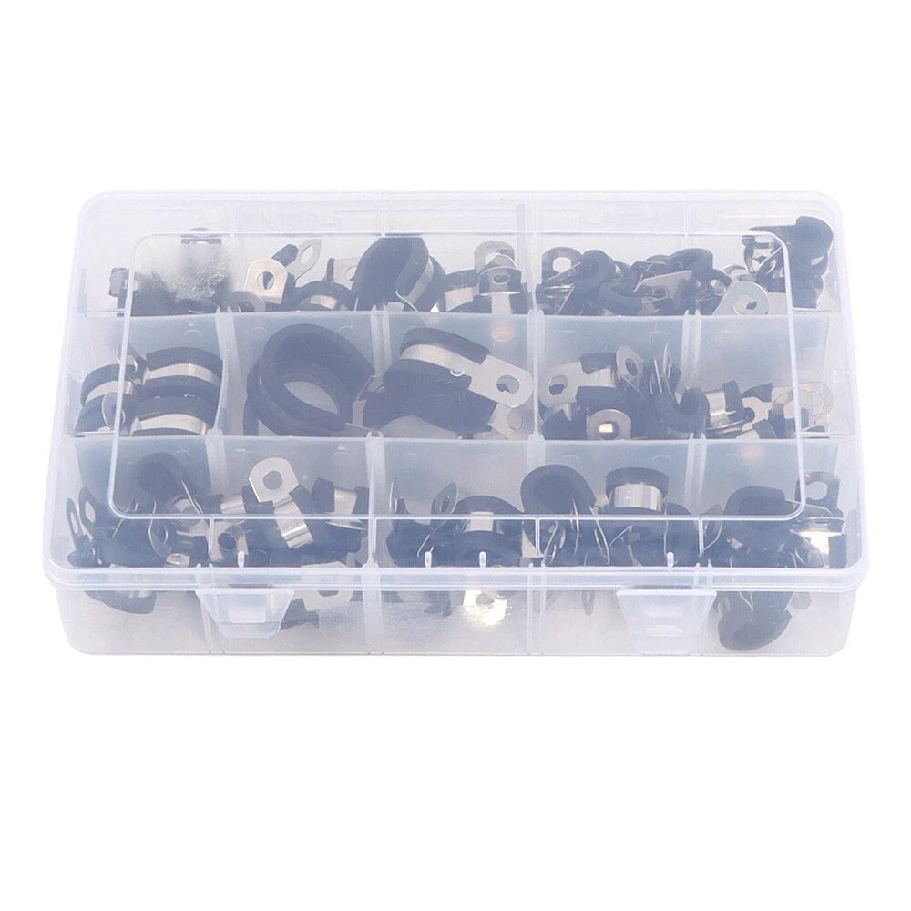 Rubber Lined P Clips Stainless Steel Cable Hose Pipe Clamps Holder Air Clip X72 photo 7