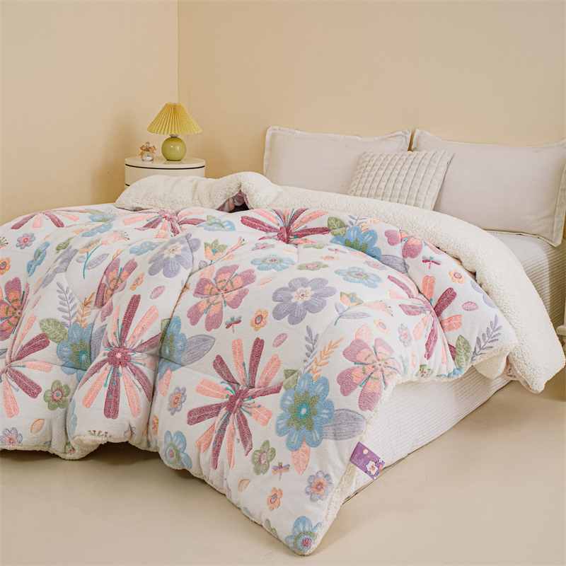 1PC Sherpa Comforter, Double Sided Warm Fluffy Bedding Comforter, Thick Soft Comforter For Bedroom All Season photo 2